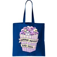 Cute Ghost Skull Popcorn Horror Movies And Chill Halloween Gift Tote Bag