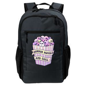 Cute Ghost Skull Popcorn Horror Movies And Chill Halloween Gift Daily Commute Backpack