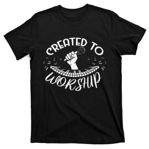 Christian Guitarist Shirt Created To Worship Musician T-Shirt