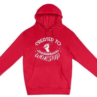 Christian Guitarist Shirt Created To Worship Musician Premium Pullover Hoodie