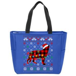 Christmas Ger Shepherd Dog Santa Hat Ugly Xmas Sweater Great Gift Zip Tote Bag