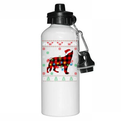 Christmas Ger Shepherd Dog Santa Hat Ugly Xmas Sweater Great Gift Aluminum Water Bottle 