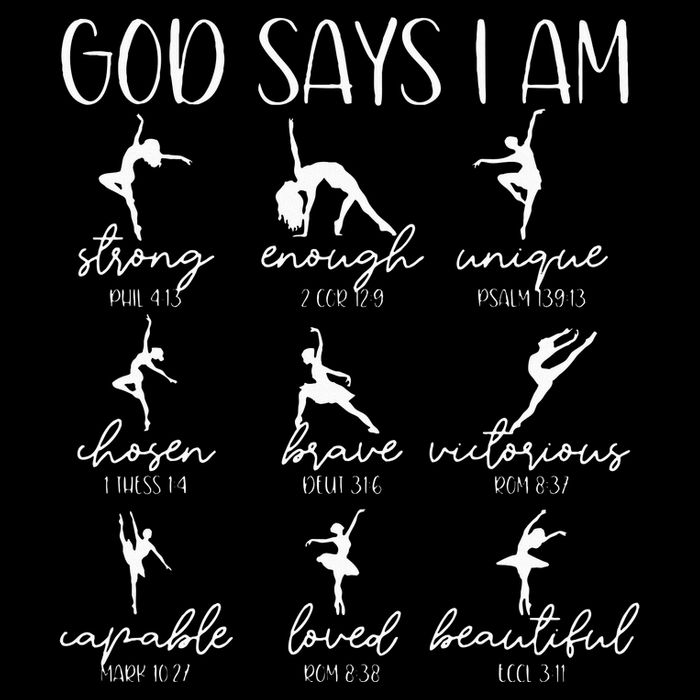 Christian God Says I Am Bible Verse Religious Ballet Dancer Cooling Performance Crew T-Shirt