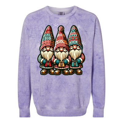 Christmas Gnomes Snowflakes Xmas Christmas Gnomies Gift Colorblast Crewneck Sweatshirt