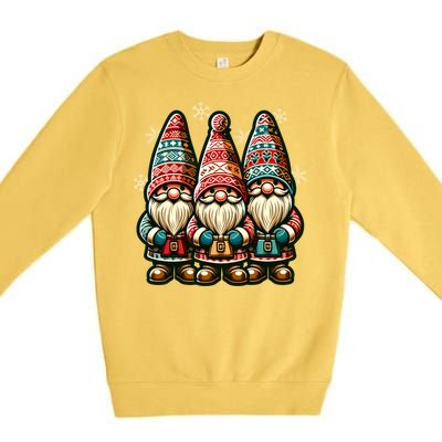 Christmas Gnomes Snowflakes Xmas Christmas Gnomies Gift Premium Crewneck Sweatshirt