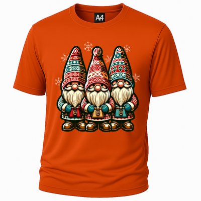 Christmas Gnomes Snowflakes Xmas Christmas Gnomies Gift Cooling Performance Crew T-Shirt