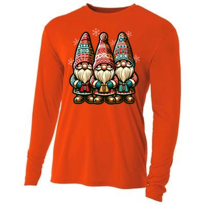 Christmas Gnomes Snowflakes Xmas Christmas Gnomies Gift Cooling Performance Long Sleeve Crew