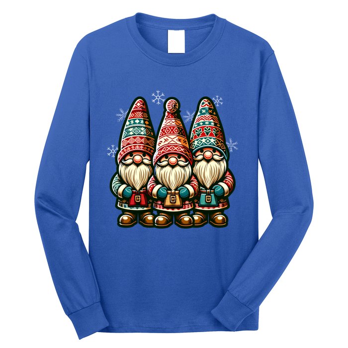 Christmas Gnomes Snowflakes Xmas Christmas Gnomies Gift Long Sleeve Shirt