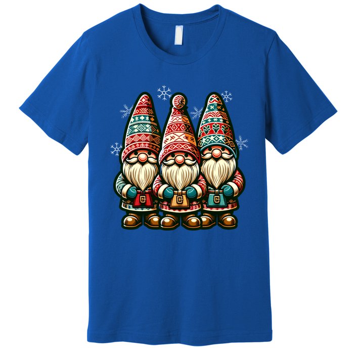 Christmas Gnomes Snowflakes Xmas Christmas Gnomies Gift Premium T-Shirt