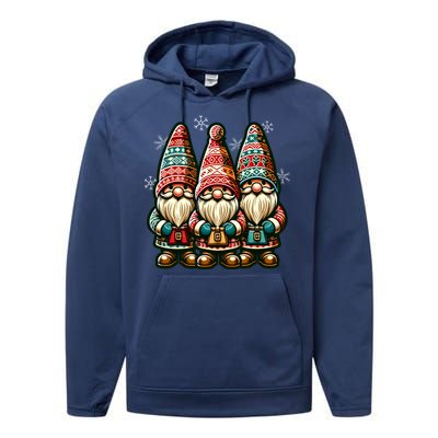 Christmas Gnomes Snowflakes Xmas Christmas Gnomies Gift Performance Fleece Hoodie