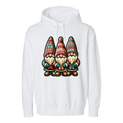 Christmas Gnomes Snowflakes Xmas Christmas Gnomies Gift Garment-Dyed Fleece Hoodie