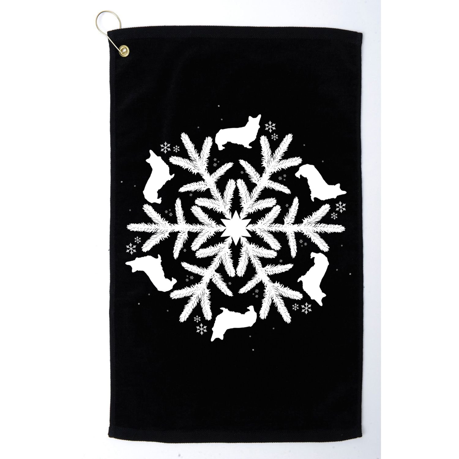 Corgi Gift Snowflake Pembroke Welsh Corgi Christmas Gift Golf Towel
