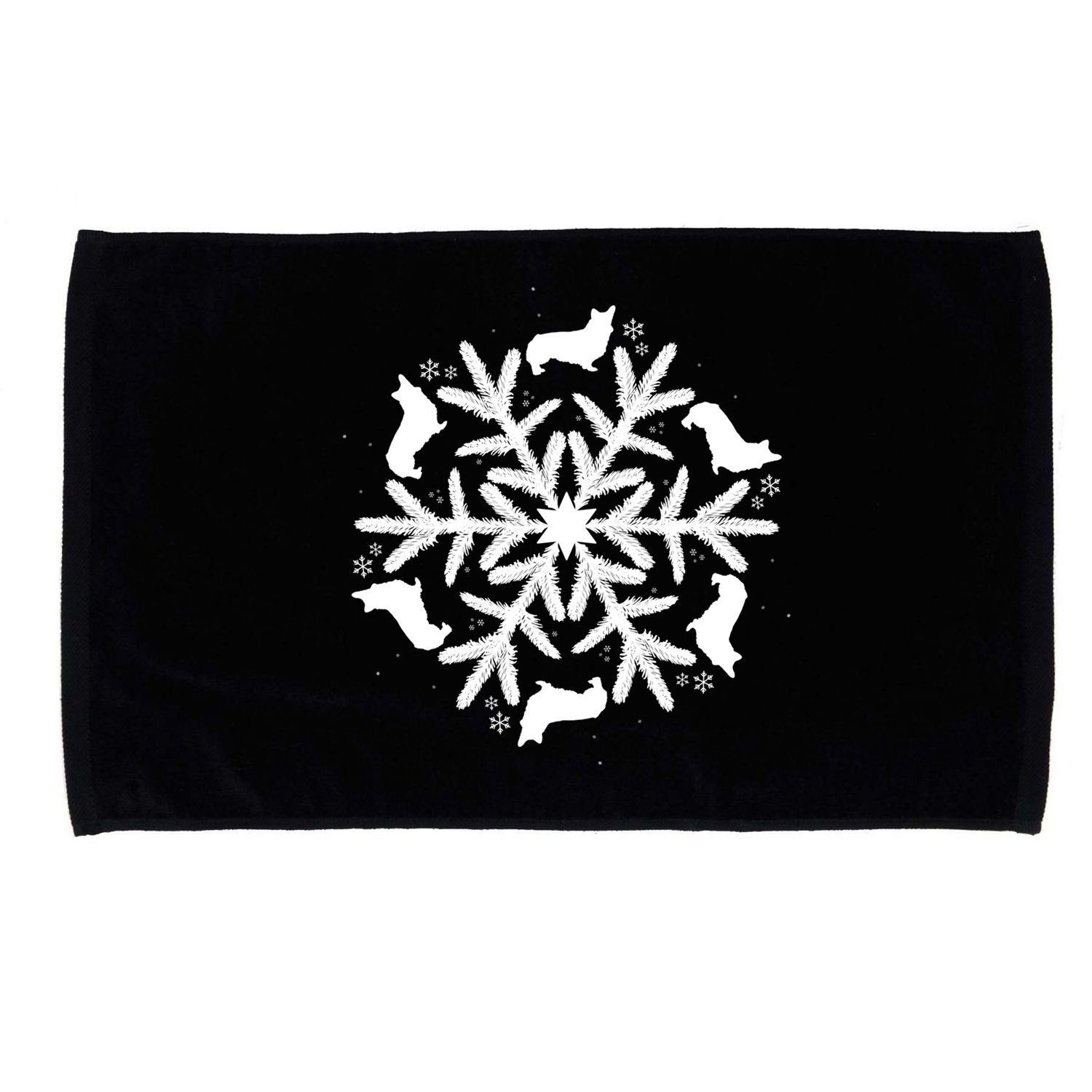 Corgi Gift Snowflake Pembroke Welsh Corgi Christmas Gift Microfiber Hand Towel