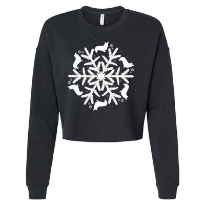 Corgi Gift Snowflake Pembroke Welsh Corgi Christmas Gift Cropped Pullover Crew
