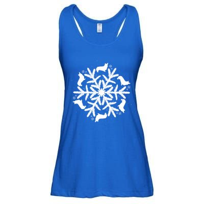 Corgi Gift Snowflake Pembroke Welsh Corgi Christmas Gift Ladies Essential Flowy Tank