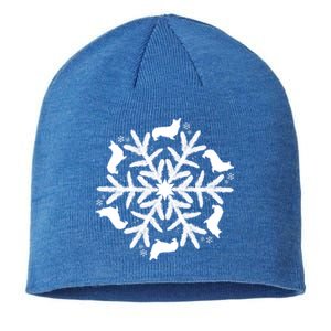 Corgi Gift Snowflake Pembroke Welsh Corgi Christmas Gift Sustainable Beanie