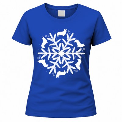 Corgi Gift Snowflake Pembroke Welsh Corgi Christmas Gift Women's T-Shirt