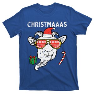 Christmas Goat Santa Xmas Farm Animal Farmer Funny Funny T-Shirt