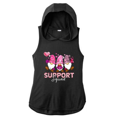 Cute Gnomes Support Squad Breast Cancer Awareness Gift Ladies PosiCharge Tri-Blend Wicking Draft Hoodie Tank