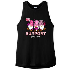 Cute Gnomes Support Squad Breast Cancer Awareness Gift Ladies PosiCharge Tri-Blend Wicking Tank