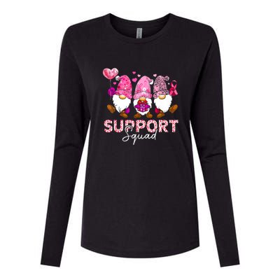 Cute Gnomes Support Squad Breast Cancer Awareness Gift Womens Cotton Relaxed Long Sleeve T-Shirt