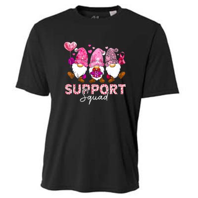 Cute Gnomes Support Squad Breast Cancer Awareness Gift Cooling Performance Crew T-Shirt