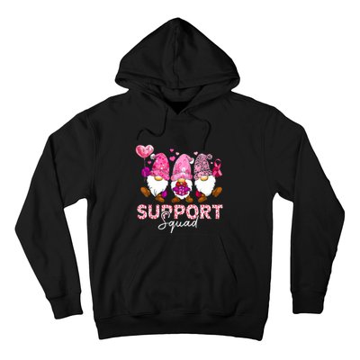 Cute Gnomes Support Squad Breast Cancer Awareness Gift Hoodie