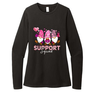 Cute Gnomes Support Squad Breast Cancer Awareness Gift Womens CVC Long Sleeve Shirt