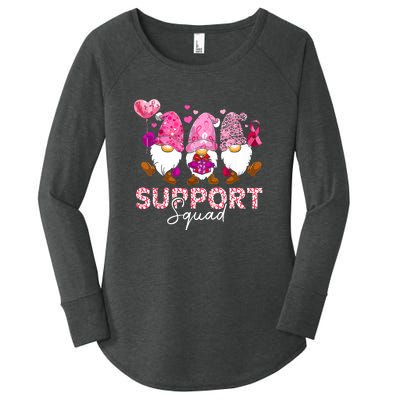 Cute Gnomes Support Squad Breast Cancer Awareness Gift Women's Perfect Tri Tunic Long Sleeve Shirt