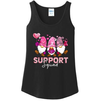 Cute Gnomes Support Squad Breast Cancer Awareness Gift Ladies Essential Tank