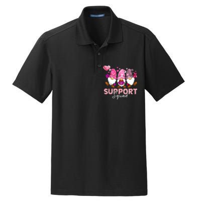 Cute Gnomes Support Squad Breast Cancer Awareness Gift Dry Zone Grid Polo