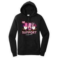 Cute Gnomes Support Squad Breast Cancer Awareness Gift Women's Pullover Hoodie