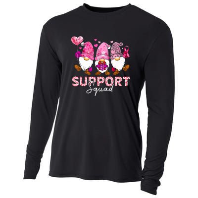 Cute Gnomes Support Squad Breast Cancer Awareness Gift Cooling Performance Long Sleeve Crew