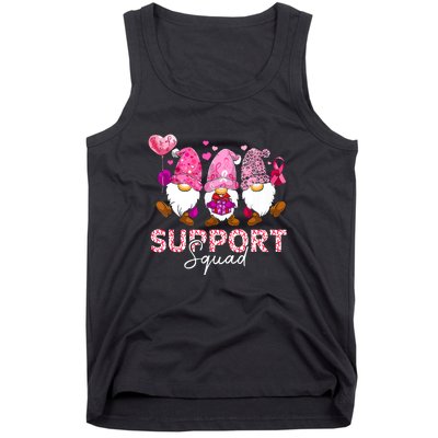 Cute Gnomes Support Squad Breast Cancer Awareness Gift Tank Top