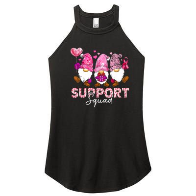 Cute Gnomes Support Squad Breast Cancer Awareness Gift Women's Perfect Tri Rocker Tank