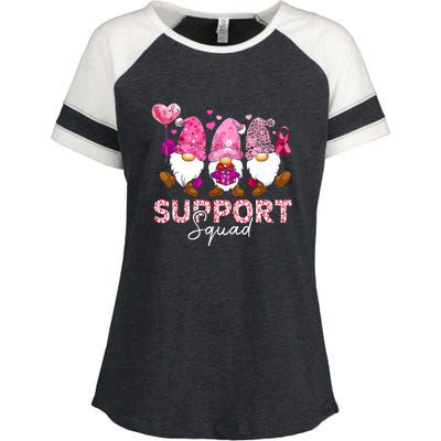 Cute Gnomes Support Squad Breast Cancer Awareness Gift Enza Ladies Jersey Colorblock Tee