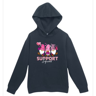 Cute Gnomes Support Squad Breast Cancer Awareness Gift Urban Pullover Hoodie