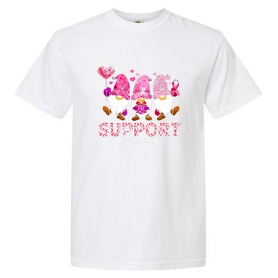 Cute Gnomes Support Squad Breast Cancer Awareness Gift Garment-Dyed Heavyweight T-Shirt