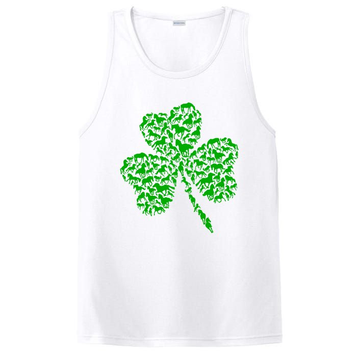 Cute Green Shamrock Clover Horses Farmer Saint Patricks Day Gift PosiCharge Competitor Tank