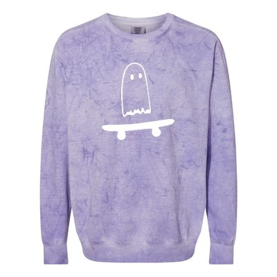 Cute Ghost Skateboard Funny Colorblast Crewneck Sweatshirt