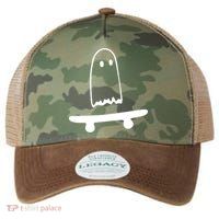 Cute Ghost Skateboard Funny Legacy Tie Dye Trucker Hat
