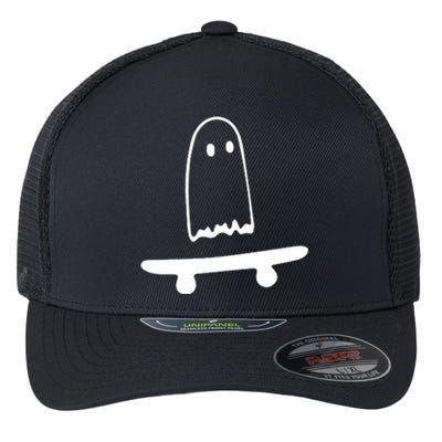 Cute Ghost Skateboard Funny Flexfit Unipanel Trucker Cap