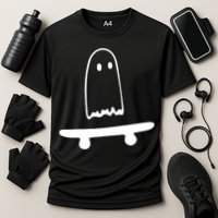 Cute Ghost Skateboard Funny Cooling Performance Crew T-Shirt
