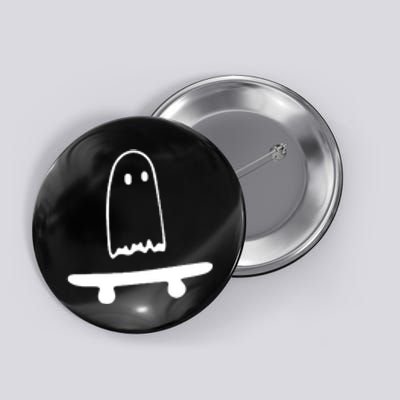 Cute Ghost Skateboard Funny Button