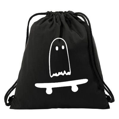 Cute Ghost Skateboard Funny Drawstring Bag