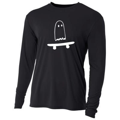 Cute Ghost Skateboard Funny Cooling Performance Long Sleeve Crew