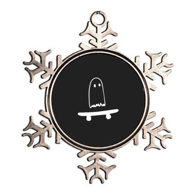 Cute Ghost Skateboard Funny Metallic Star Ornament