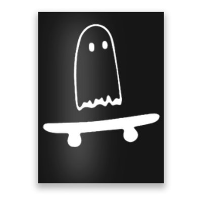 Cute Ghost Skateboard Funny Poster