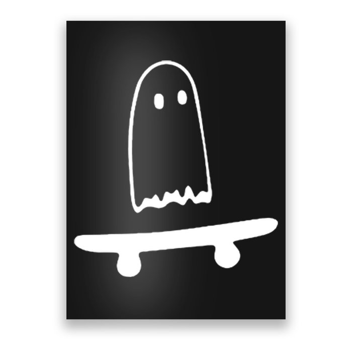 Cute Ghost Skateboard Funny Poster