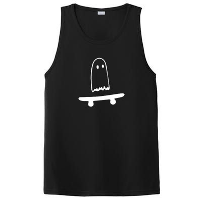 Cute Ghost Skateboard Funny PosiCharge Competitor Tank